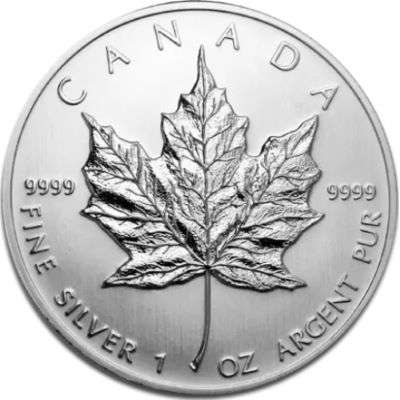 1 oz Canadian Maple Leaf Silver Bullion Coin - QEII - Mixed Dates