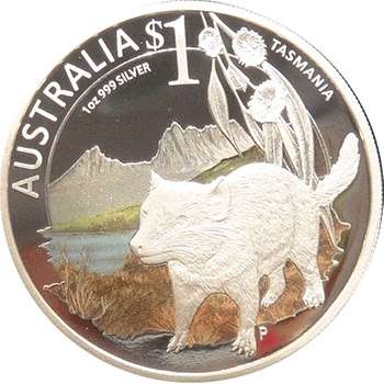 1 oz 2010 Celebrate Australia Tasmania Silver Proof Coin