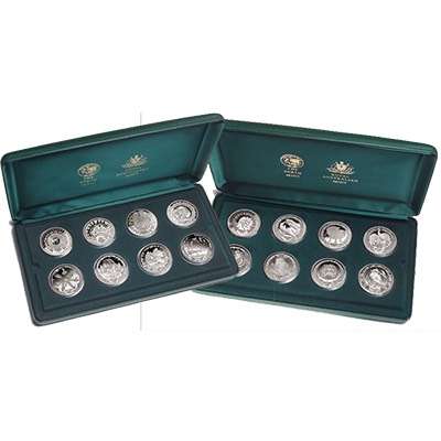 1 oz 2000 Silver Australia Sydney Olympic Games 16 Coin Set (In Two Official Display Boxes)