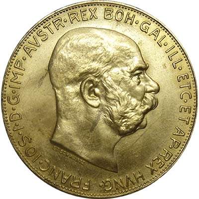 1915 Austria Franz Joseph I 100 Corona Gold Bullion Coin