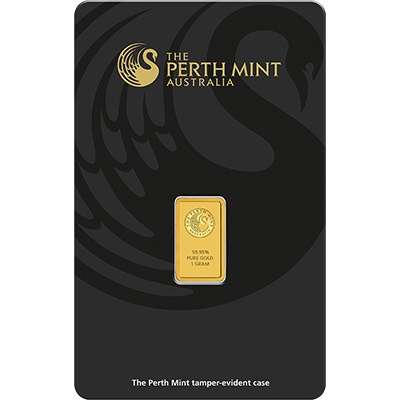 1 g  Perth Mint Gold Bullion Minted Bar - Box of 25 Bars