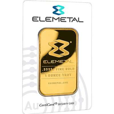 1 oz Elemetal Gold Bullion Minted Bar