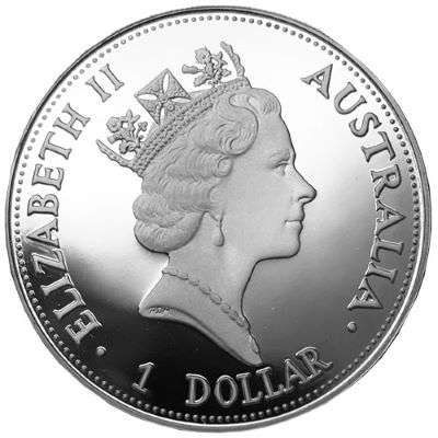 1 oz 1993 Australian Kookaburra Silver Bullion Coin - Proof strike - QEII