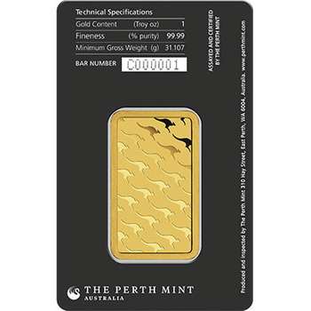 1 oz Perth Mint Gold Bullion Minted Bar