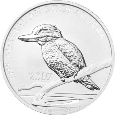 1 oz 2007 Australian Kookaburra Silver Bullion Coin - QEII