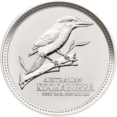 1 oz 2003 Australian Kookaburra Silver Bullion Coin - QEII