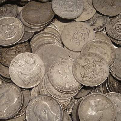 500 gram Bags of Pre 1946 Australian Silver Shillings (92.5%)