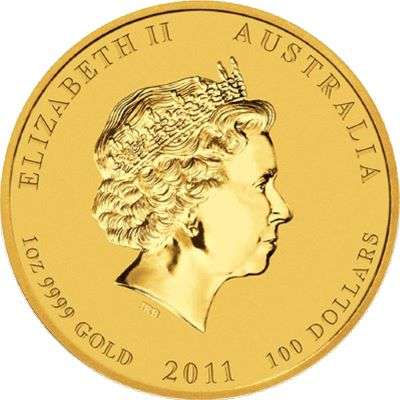1 oz 2011 Australia Year of the Rabbit Gold Bullion Coin - QEII - Series II