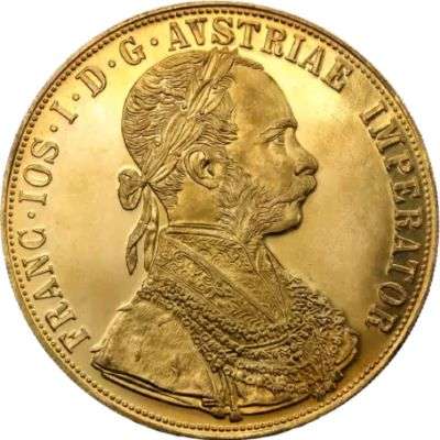 1915 Austria Franz Joseph I 4 Ducat Gold Bullion Coin