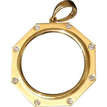 1/2 oz Pendant With Diamonds Gold Coin