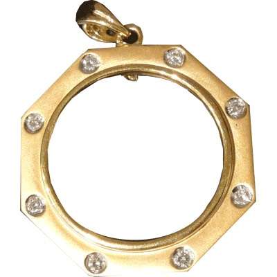 1/4 oz Pendant With Diamonds Gold Coin